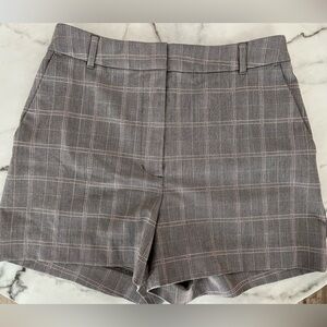 Express Gray and Black Plaid Shorts